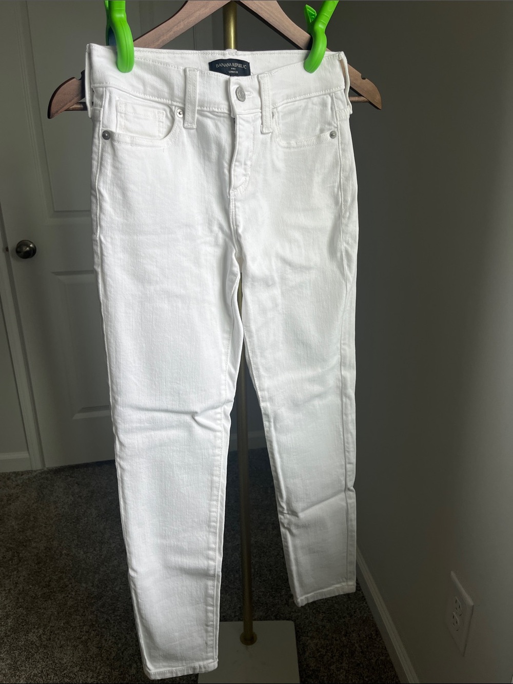 Banana Republic White Skinny Jeans - High-Rise Fit